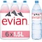 evian Natural Mineral Water 1.5L Pack of 6